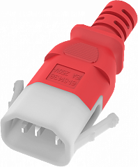 Кабель P-Lock, 0,5м, красный, 1мм²,  1 x IEC C-14, 1 x IEC C-15