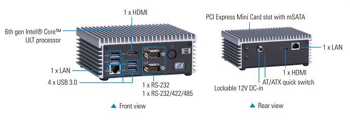 Ультракомпактный встраиваемый компьютер eBOX560-500-FL-DC-6600U