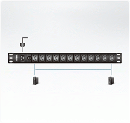 Устройство распределения электропитания PE0212G-AT-G 16A 12-outlets Basic 1U PDU with surge protection