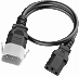 Кабель P-Lock, 1,5м, красный, 1мм²,  1 x IEC C-14, 1 x IEC C-13