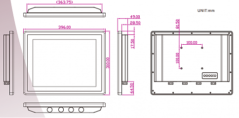 Промышленный монитор R15L600-65A1FTP/GS/WT