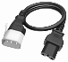Кабель P-Lock, 1м, красный, 1мм²,  1 x IEC C-14, 1 x IEC C-15