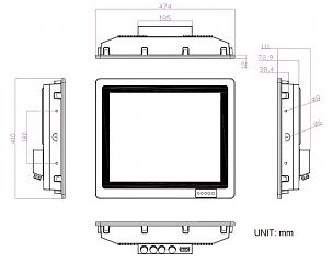Промышленный монитор R19L100-67FTP(HB)/HDMI