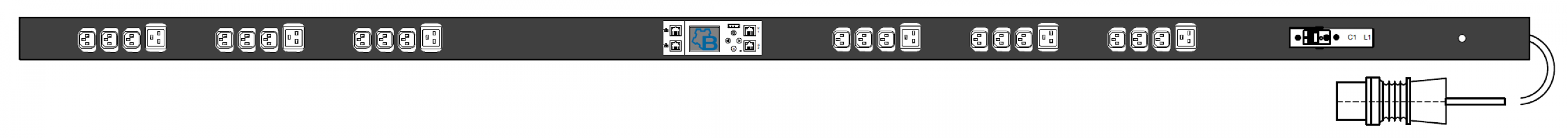 PWG2-9116-318-96-SIP : 16А 230В 1Ф 0U, (18*C13 + 6*C19), Общий мониторинг