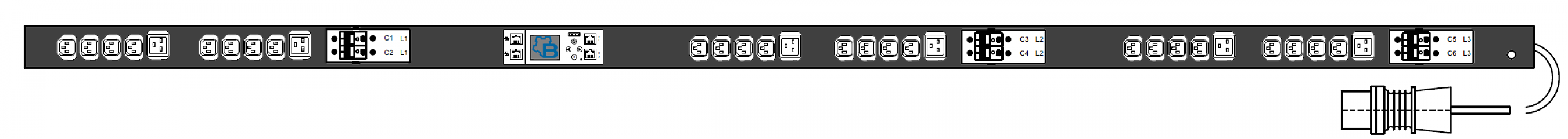 PWG2-9132-324-96-TIP : 32А 400В 3Ф 0U, (24*C13 + 6*C19), Общий мониторинг