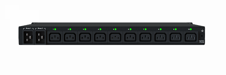 Устройство распределения электропитания iPDU-3001 Managed PDU+ATS, 1U, 230V, 16А, in (2) C20, out (10) C13, SNMP v3, HTTPS