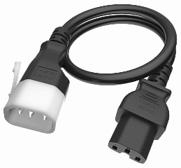Кабель P-Lock, 2м, синий, 1мм²,  1 x IEC C-14, 1 x IEC C-15