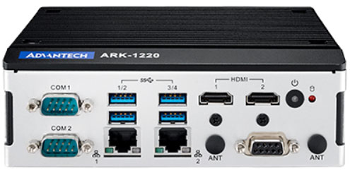 Фронтальная (с опцией &laquo;DIO порт&raquo;)сторона ARK-1220L-S6A1E