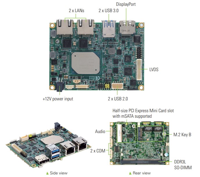 PICO319 &ndash; защищенная плата форм-фактора Pico-ITX с процессором Intel&reg; Atom&reg; x5-E3940