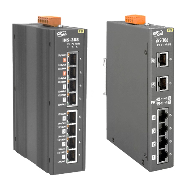 ISN-306, ISN-308 &ndash; 6/8-портовый IoT-коммутатор с PoE (PSE) 10/100М