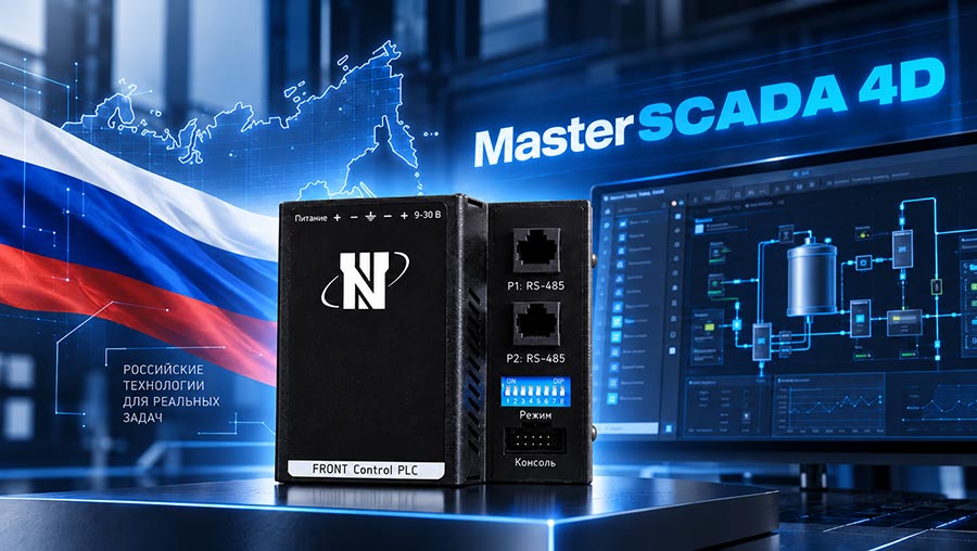 контроллер FRONT Control PLC поддержкой MasterSCADA 4D