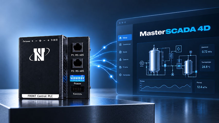 контроллер FRONT Control PLC поддержкой MasterSCADA 4D