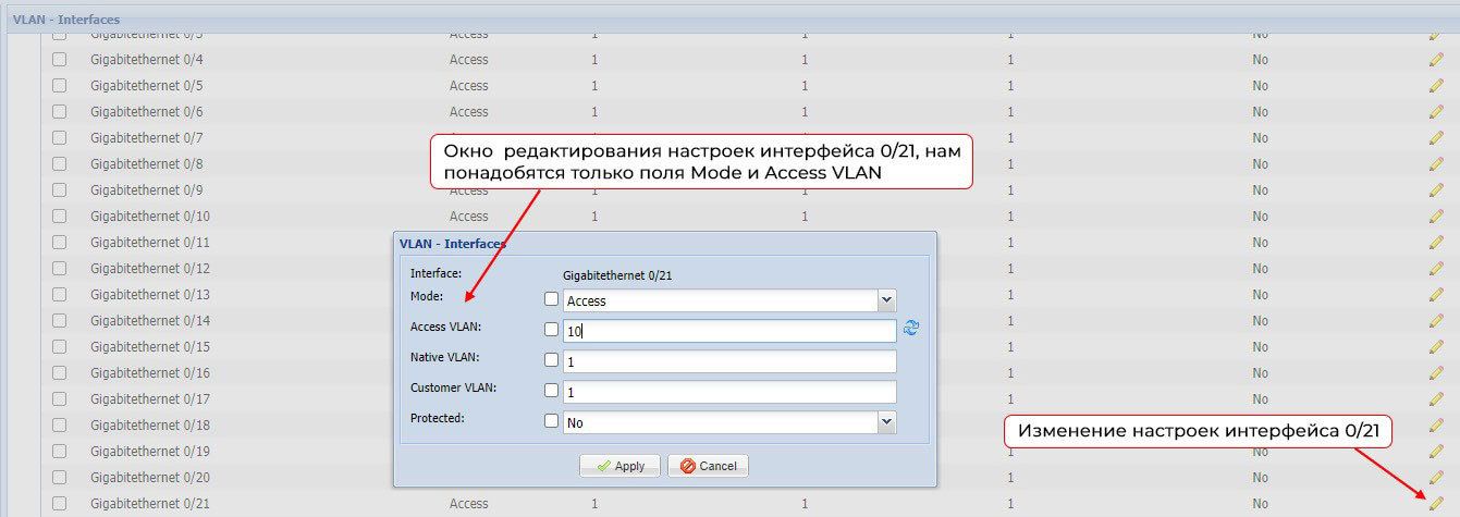 Настройка VLAN на  коммутаторах Инзер и Инзер-М